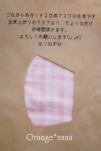 画像1: 立体マスク【チェック・ピンク】 (1)