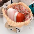 画像3: 【オーダー品】ぼうる巾着（北欧風フラワー：レッド＆イエロー） (3)